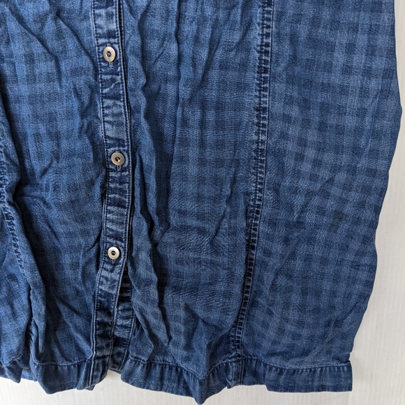 J. JILL chambray gingham plaid button front shirt dress - Picture 12 of 12